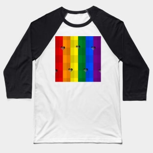 LGBTI flag colors seamless pattern (stripes and hearts) Baseball T-Shirt